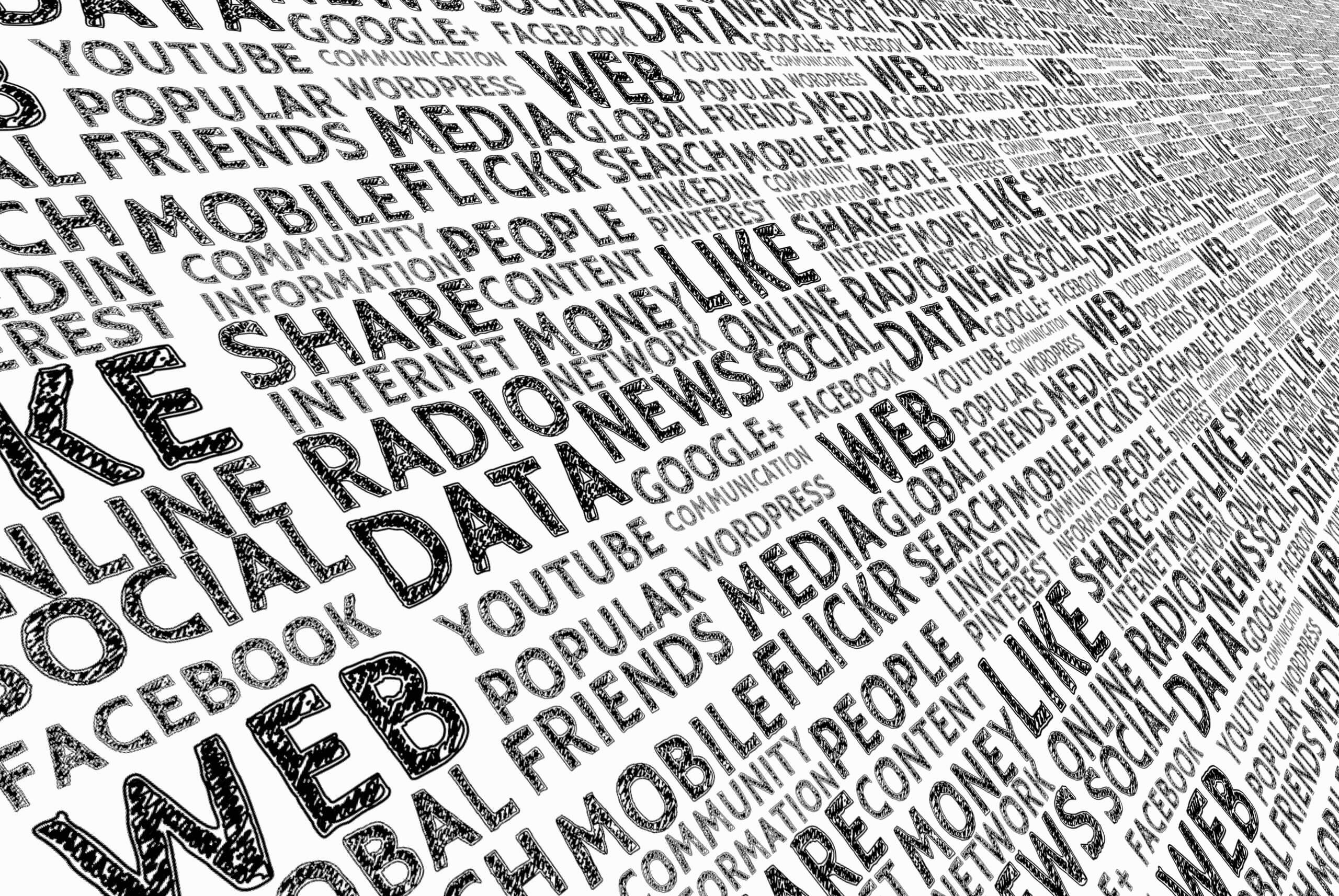 Affiche de mots en noir et blanc